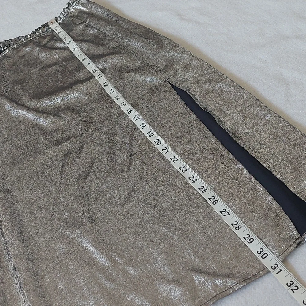 FUTURE COLLECTIVE ALANI NOELLE metallic silver skirt NWT